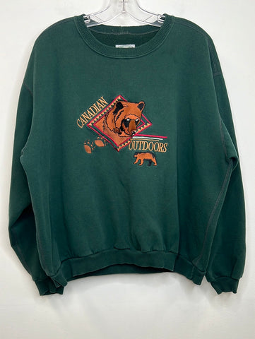 Vintage Canadian Outdoors Embroidered Graphic Long Sleeve Sweatshirt (XL)