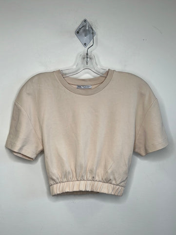 Zara Short Sleeve Cropped Shirt (S)