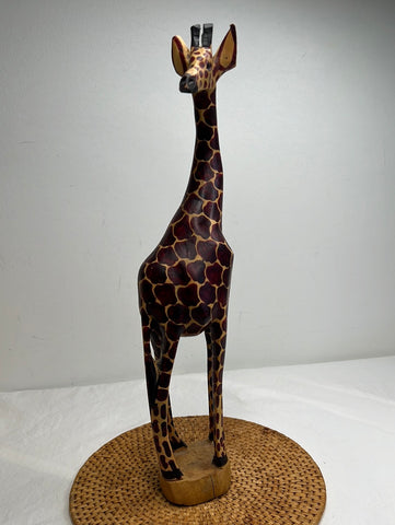 Wooden Giraffe Statue