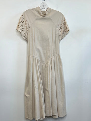 Vintage Jessica Floral Sleeves Keyhole Back Midi Dress (10)