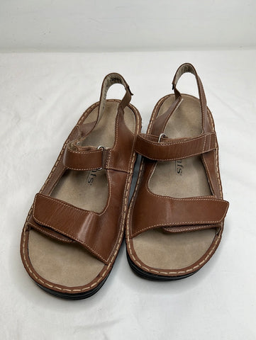 Kumfs Brown Leather Casual Open Toe Sandals (42)