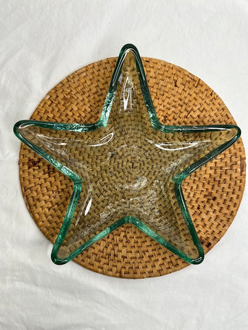 Vintage Heavy Glass Starfish Trinket Holder