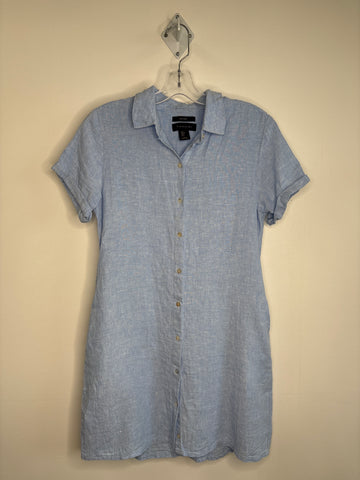 Tahari Linen Buttton Up Mini Dress (S)