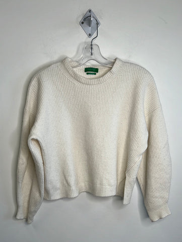 United Colors of Benetton Cashmere Blend Ribbed Cropped Long-Sleeve Sweater (M)