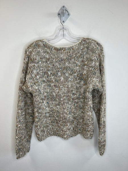 Vintage Eaton's Grey Speckled Long-Sleeve Sweater (L)