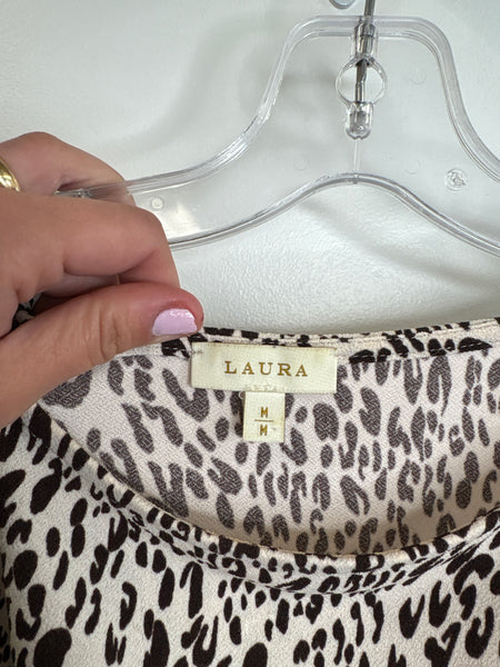 Laura Animal Print Cold-Shoulder Top (M)
