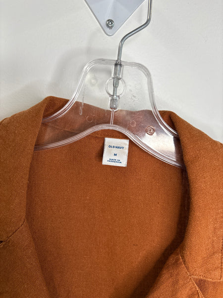 Old Navy Waist-Defined Linen-Blend Tie-Belt Shirt Dress (M)