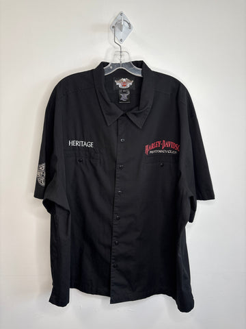 Harley-Davidson Heritage Black Button-Down Short-Sleeve Shirt (3XL)