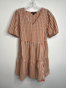 Primark Cotton-Linen Blend Gingham Tiered Dress (4)