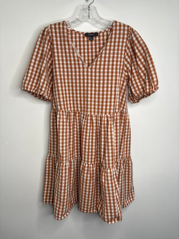 Primark Cotton-Linen Blend Gingham Tiered Dress (4)