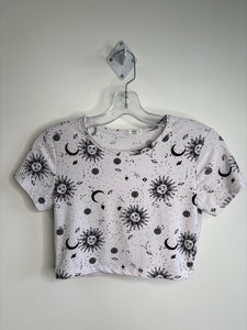Ardene Sun Moon Star Graphic Cropped Tee (XS)