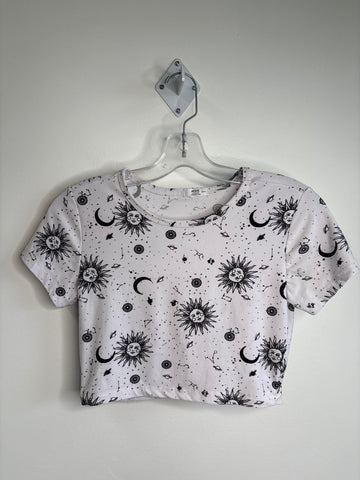 Ardene Sun Moon Star Graphic Cropped Tee (XS)