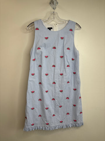 Talbots Watermelon Embroidered Cotton Striped Midi Dress (10)