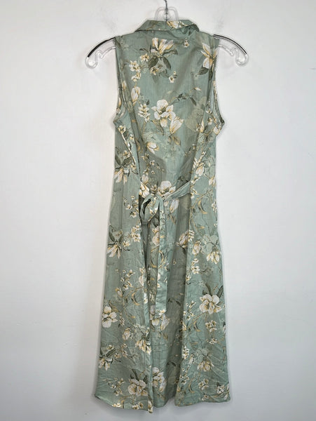 NWT Bombay Paisley Floral Button Up Cotton/Linen Midi Dress (M)