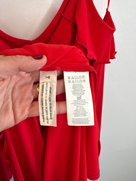 Michael Kors Red Coral Cold Shoulder Mini Dress (M)