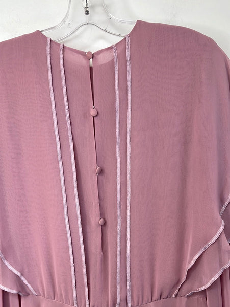 Vintage Sheer Puff Sleeves Maxi Dress
