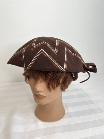 Vintage Nadelle Montréal Brown Suede Béret