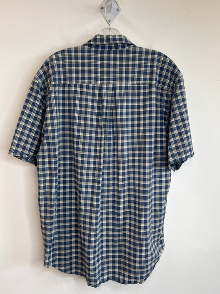 Eddie Bauer Blue Checkered Button-Up Shirt (M)