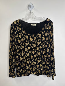 Retro Laura Petites Floral Long-Sleeve Top