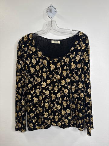 Retro Laura Petites Floral Long-Sleeve Top