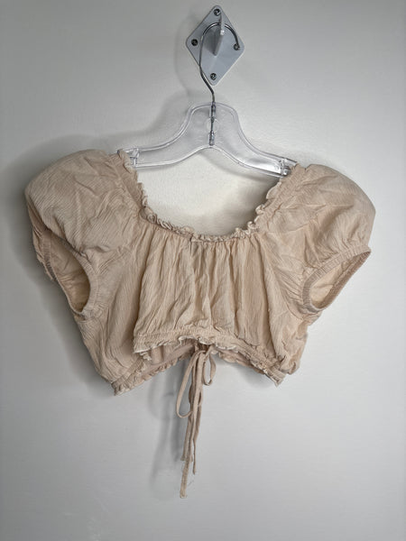 Ruffle Puff Sleeve Micro Top (S)