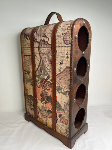 Vintage-Inspired Luggage Wine Rack