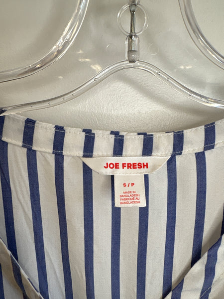 Joe Fresh Front-Tie Striped Button-Up Blouse (S)