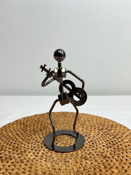 Iron Art Steel Guitarist  Metal Table Figurine