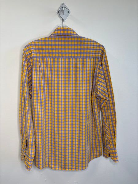 Cotton Reel Yellow & Purple Plaid Button-Up Shirt (M)