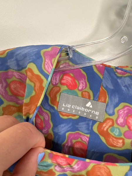 Retro Liz Claiborne Watercolour Floral Dress (4)