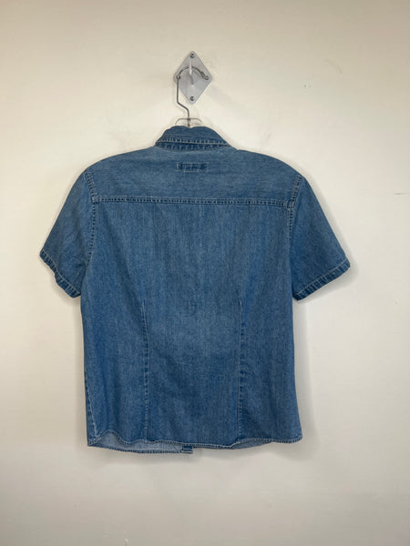 Eddie Bauer Short-Sleeved Button-Up Denim Shirt (M)