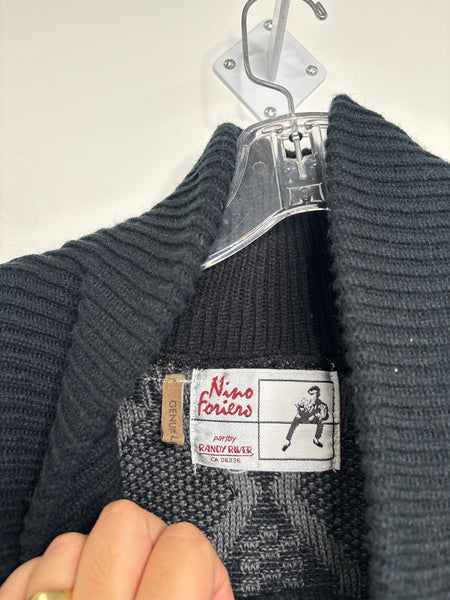 Vintage Nino Foriero by Randy River Leather Trim Knit Pullover Sweater (L)