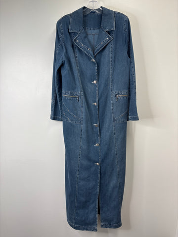 Hanne Faux Denim Long Coat (46)