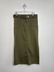 Vintage Y2K Y2 Blu Cargo Double Slit Maxi Skirt (11)