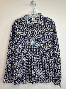 NWT John Lennon Stretch Button Up Long Sleeve Patterned Shirt (L)