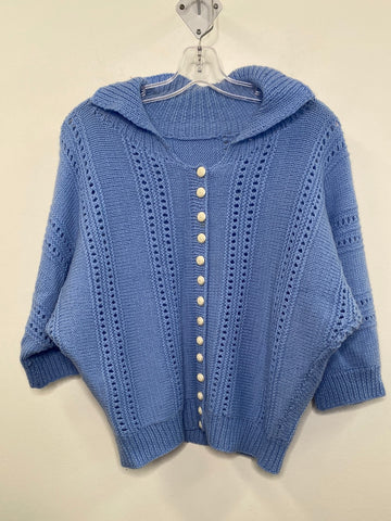 Handmade Crocheted Button Up Cardigan Sweater