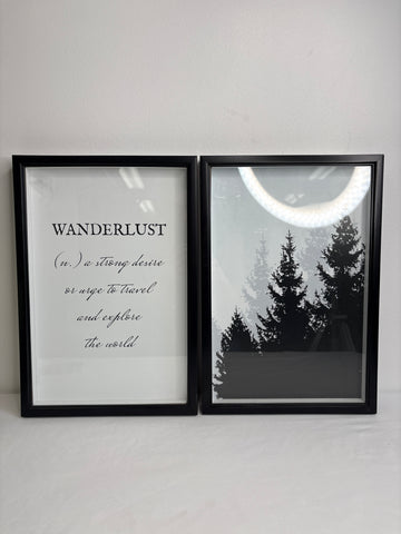 Set Of Two Wanderlust Print Pictures