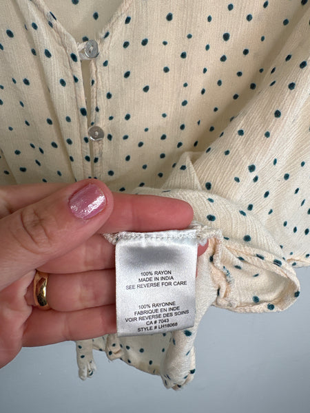 Patrons Of Peace Polka Dot Cropped Blouse (M)