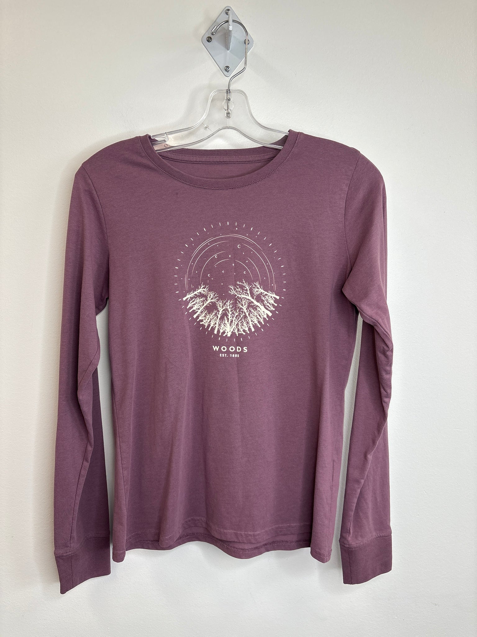 Woods Long-Sleeve Cotton-Blend Graphic Top (S)