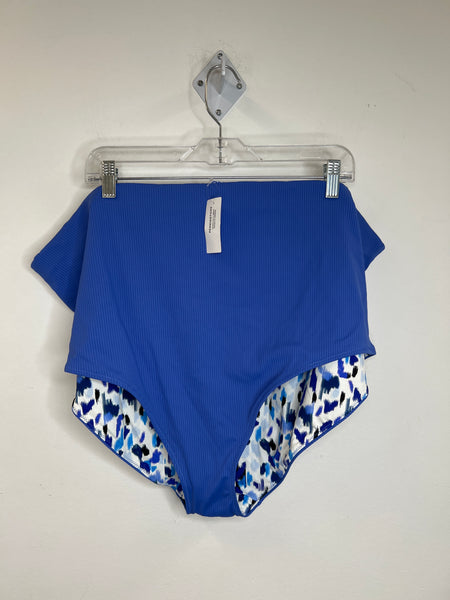 NWT Penningtons Blue Print Reversible Swim Bottoms (4X)