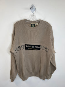 Retro Roberto Company World Brand Light Grey Long-Sleeve Sweater (L)