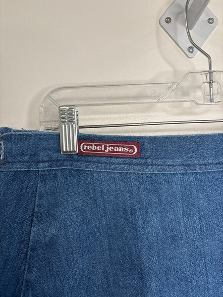 Rebel Jeans Tied Waist Wrap Denim Midi Skirt (42)