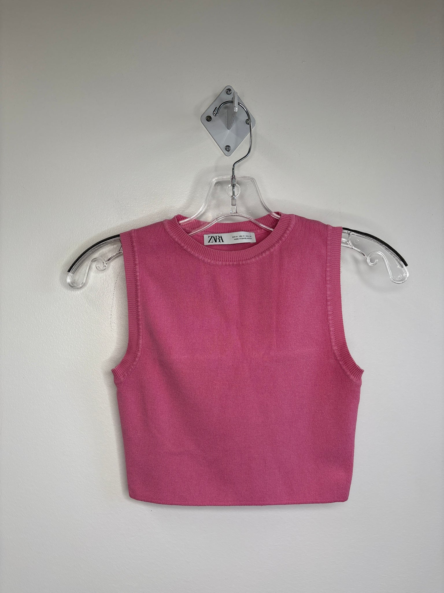 Zara Halter Ribbed Cropped Top (M)