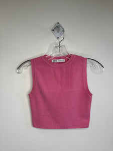 Zara Halter Ribbed Cropped Top (M)