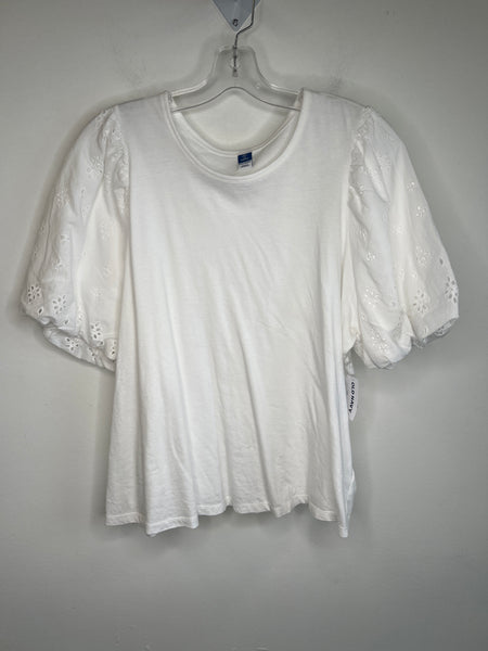 NWT Old Navy White Puff Sleeved T-shirt (XL)