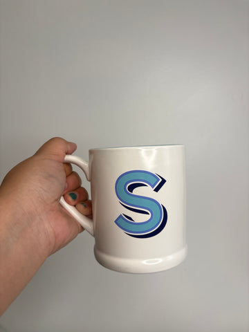 Indigo “S” Ceramic Mug