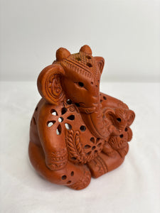 NWT Ten Thousand Villages Terracotta Elephant Candle Holder