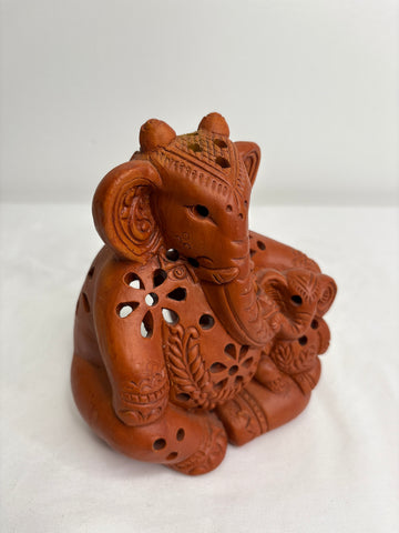 NWT Ten Thousand Villages Terracotta Elephant Candle Holder