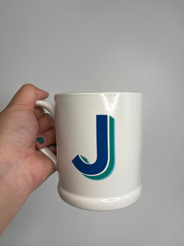 Indigo “J” Ceramic Mug