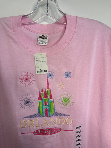 NWT Disney Orlando Florida Castle Embroidered Tee (L)